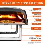 Commercial Chef Gas Pizza Oven - Outdoor Pizza Oven Propane - Portable Pizza Ovens for Outside - Stone Brick Pizza Maker Oven Grill - with Peel, Pizza Stone, Cutter, and Carry Cover (L-Shaped Burner)