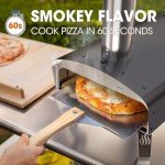 Mimiuo Outdoor Pizza Ovens Wood Pellet Pizza Stove Portable Stainless Steel Wood Fired Pizza Maker with 13" Pizza Stone & Foldable Pizza Peel (Classic W-Oven Series - Black Coated Pizza Oven)