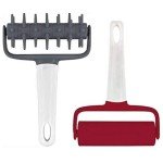 2 Pieces Pizza Dough Roller and Docker Set Pastry Pizza Pie Roller Rolling Pins and Time-Saver Pizza Dough Docker(Docker+Roller)