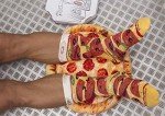 PIZZA SOCKS BOX Pepperoni 1 pair Cotton Socks Made In Europe Man Funny Gift!