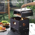 PIZZELLO 4 in 1 Outdoor Pizza Oven Wood Fired 2-Layer Detachable Outside Ovens With Pizza Stone, Pizza Peel, Cover, Cooking Grill Grate