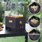 PIZZELLO 4 in 1 Outdoor Pizza Oven Wood Fired 2-Layer Detachable Outside Ovens With Pizza Stone, Pizza Peel, Cover, Cooking Grill Grate