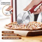 SCHVUBENR Premium Pizza Cutter - Stainless Steel Pizza Cutter Wheel - Easy to Cut and Clean - Super Sharp Pizza Slicer - Dishwasher Safe - Handles Large and Small Pizza - Corte De Pizza(Red)