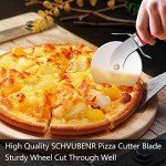 SCHVUBENR Premium Pizza Cutter - Stainless Steel Pizza Cutter Wheel - Easy to Cut and Clean - Super Sharp Pizza Slicer - Dishwasher Safe - Handles Large and Small Pizza - Corte De Pizza(Red)