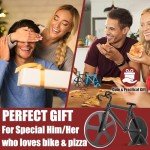 SCHVUBENR Bicycle Pizza Cutter Wheel - Gifts for Cyclists Men - Housewarming Christmas Gift - Bike Pizza Cutter - Funny Kitchen Gadget - Cool Men’s Gift - Stainless Steel Pizza Slicer(Black)