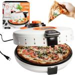 MasterChef Pizza Maker- Electric Rotating 12 Inch Non-stick Calzone Cooker - Countertop TableTop Oven Pizza Pie and Quesadilla Oven w Adjustable Temperature Control, Holiday Birthday Christmas Gift