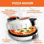 MasterChef Pizza Maker- Electric Rotating 12 Inch Non-stick Calzone Cooker - Countertop TableTop Oven Pizza Pie and Quesadilla Oven w Adjustable Temperature Control, Holiday Birthday Christmas Gift