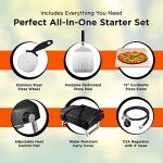 Commercial Chef Gas Pizza Oven - Outdoor Pizza Oven Propane - Portable Pizza Ovens for Outside - Stone Brick Pizza Maker Oven Grill - with Peel, Pizza Stone, Cutter, and Carry Cover (L-Shaped Burner)