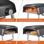 Commercial Chef Gas Pizza Oven - Outdoor Pizza Oven Propane - Portable Pizza Ovens for Outside - Stone Brick Pizza Maker Oven Grill - with Peel, Pizza Stone, Cutter, and Carry Cover (L-Shaped Burner)