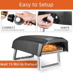 Commercial Chef Gas Pizza Oven - Outdoor Pizza Oven Propane - Portable Pizza Ovens for Outside - Stone Brick Pizza Maker Oven Grill - with Peel, Pizza Stone, Cutter, and Carry Cover (L-Shaped Burner)