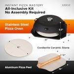 Geras Outdoor Pizza Oven for Grill Kit - Portable Pizza Oven For Outside with Pizza Stone, Pizza Peel and Thermometer – Home Backyard Pizza Maker for Most 18" Charcoal Grill, Gas Grill and Propane