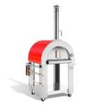 Empava 32.5" Wood Fired Pizza Oven Grill in Stainless Steel, Red