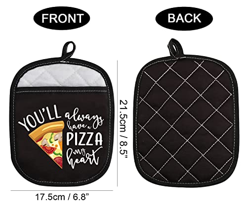 Pizza Lover Gift Pizza Themed Oven Pads Pot Holder with Pocket You’ll Always Have A Pizza My Heart for Friends (Pizza My Heart)