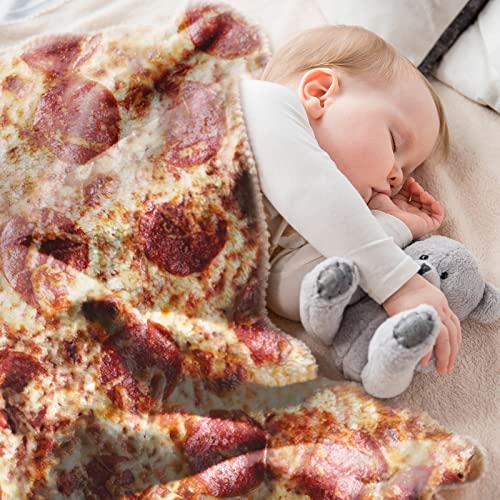 Oversized Food Blanket, Pizza Blanket for Adults and Kids, Soft Flannel, Round, 71 Inch Large, Novelty Gifts for Everyone - Outivity