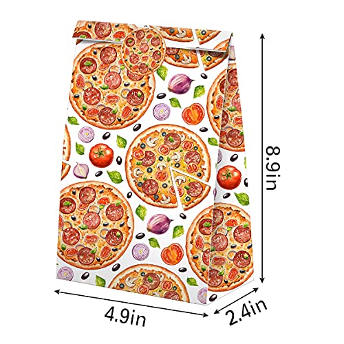 Pizza Party Favors Candy Bags with Stickers - Pizza Goodie Gift Treat Bags - Pizza Themed Birthday Party Supplies