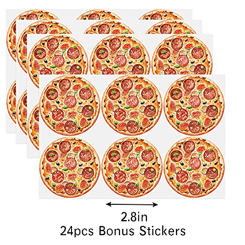 Pizza Party Favors Candy Bags with Stickers - Pizza Goodie Gift Treat Bags - Pizza Themed Birthday Party Supplies