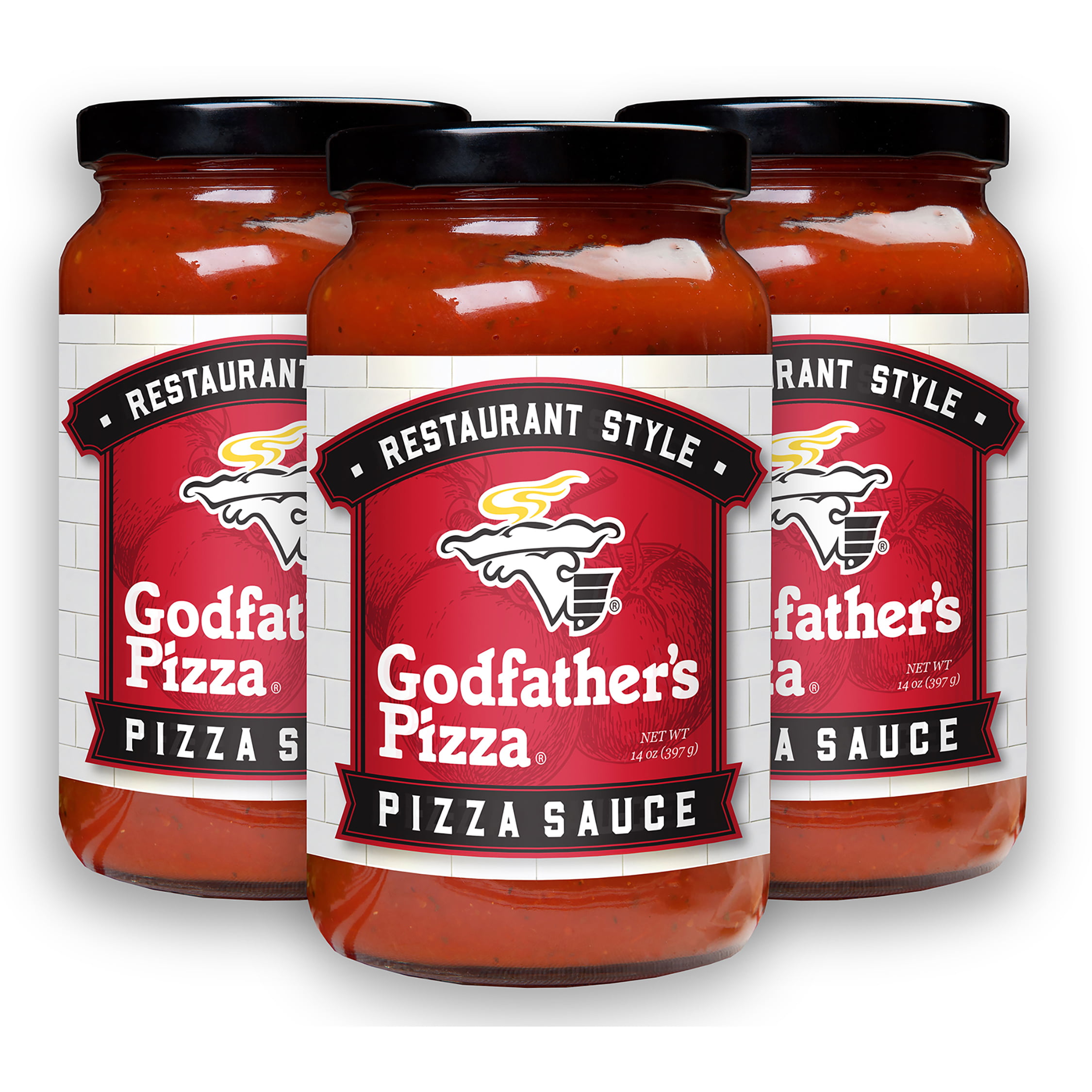 Godfather's Pizza Sauce, 14oz (3-Pack) No Added Sugar, Restaurant Style Italian Pizza Sauce