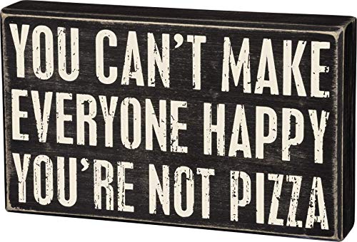 Primitives by Kathy 31099 Classic Black and White Box Sign, 10 x 6-Inches, Not Pizza