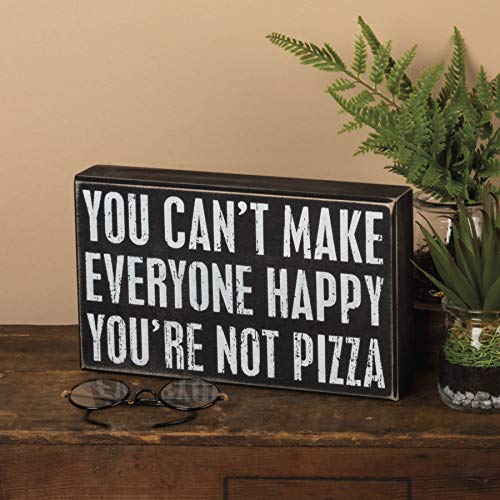 Primitives by Kathy 31099 Classic Black and White Box Sign, 10 x 6-Inches, Not Pizza