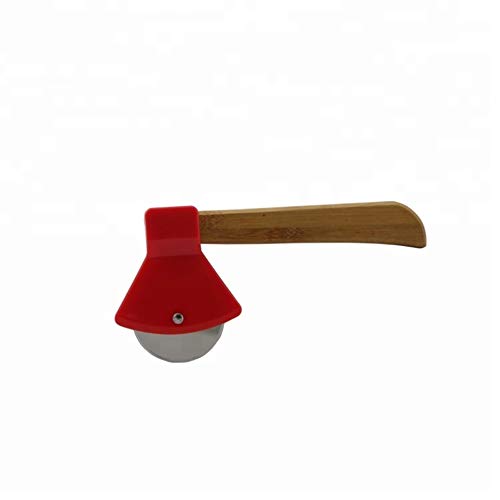 Axe Pizza Cutter with Bamboo Handle and Sharp Rotating Blade - Thacher's Nook