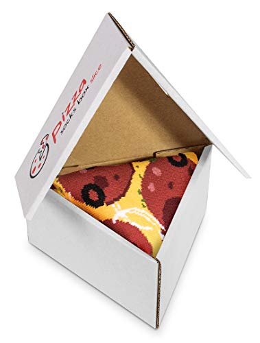 PIZZA SOCKS BOX Pepperoni 1 pair Cotton Socks Made In Europe Man Funny Gift!