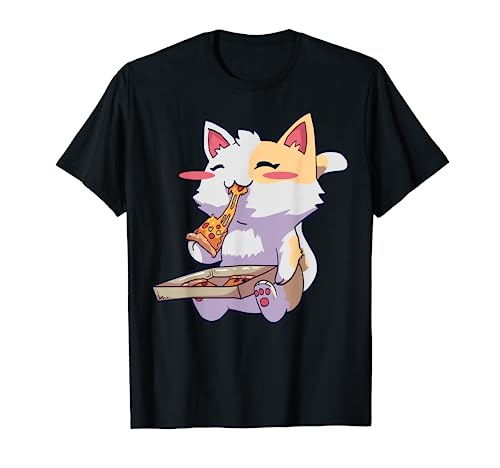 Anime Cat Pizza Kawaii Neko T-Shirt