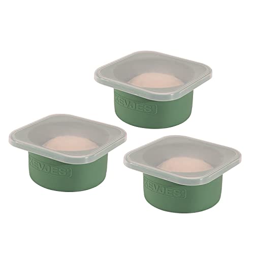 KEVJES Stackable Silicone Artisan Pizza Dough Proofing Proving Containers with Lids-3 pack-500ml portion (Green)