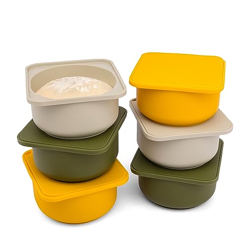 Set of 6 babadoh pizza dough containers and lids (multi)