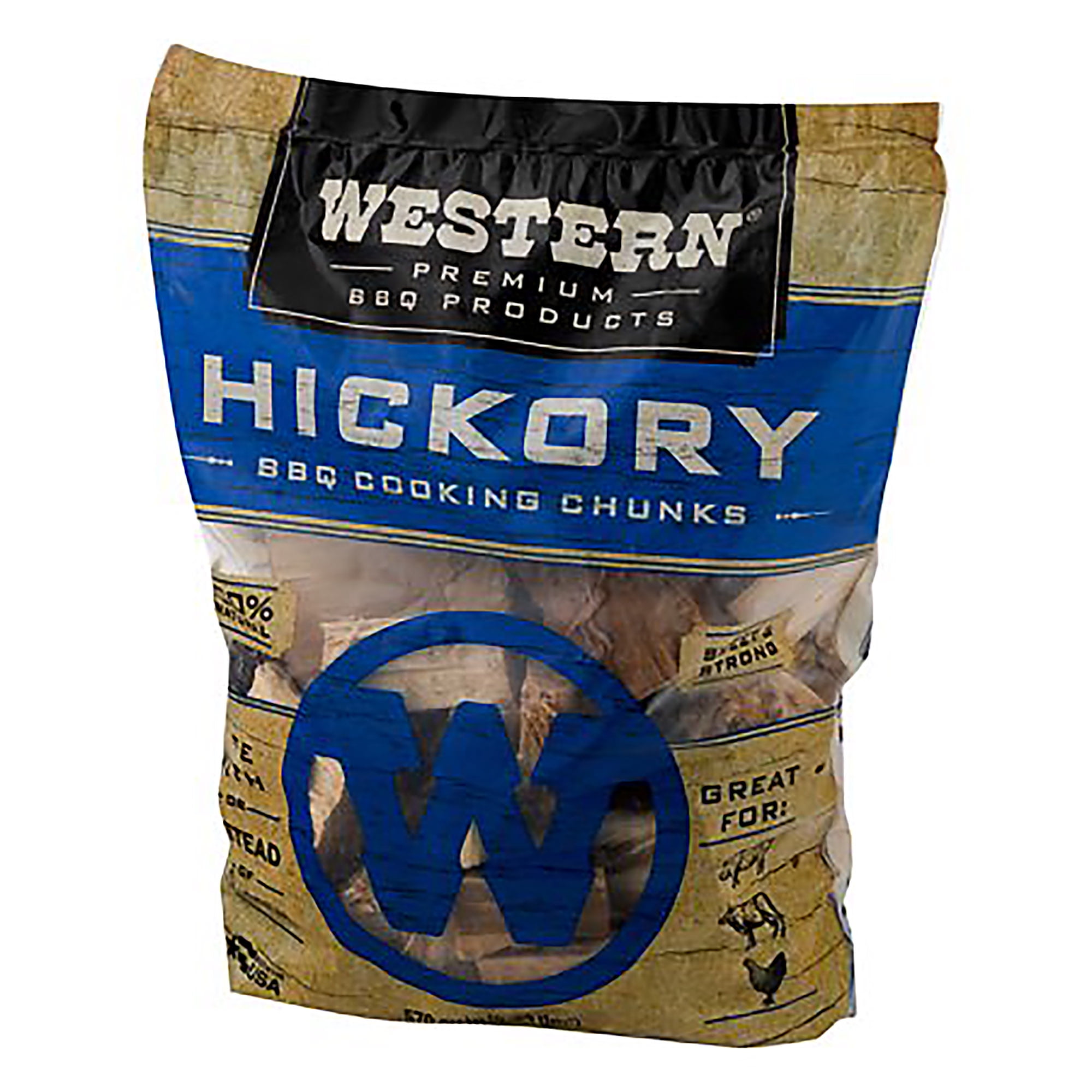 Premium Hickory BBQ Cooking Chunks - 570 Cu in