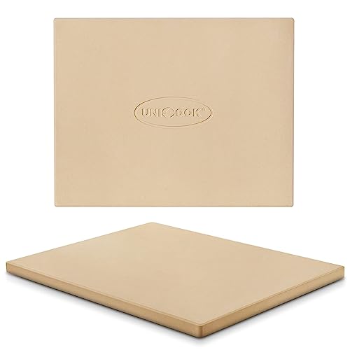 Unicook Heavy Duty Cordierite Pizza Pan, 15 X 12 Inch
