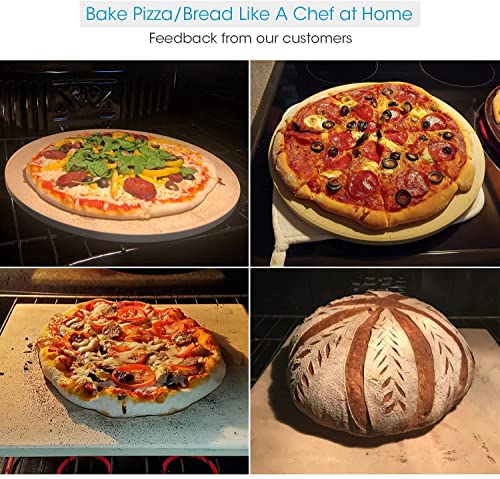 Unicook Heavy Duty Cordierite Pizza Pan, 15 X 12 Inch