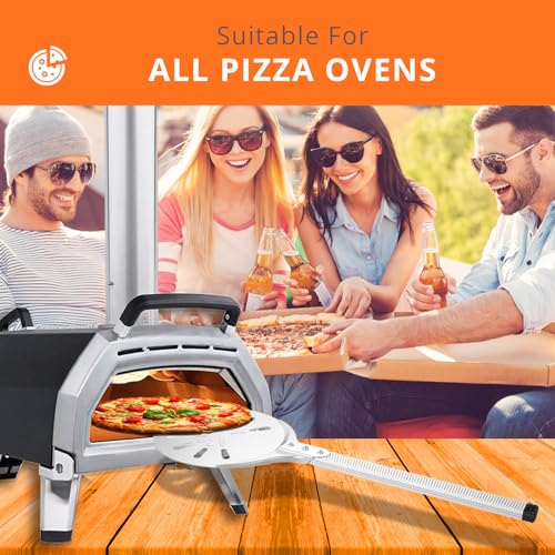 Perforated Aluminum Pizza Turning Peel with Long Handle