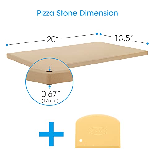 Large Rectangular Pizza Stone for Oven and Grill