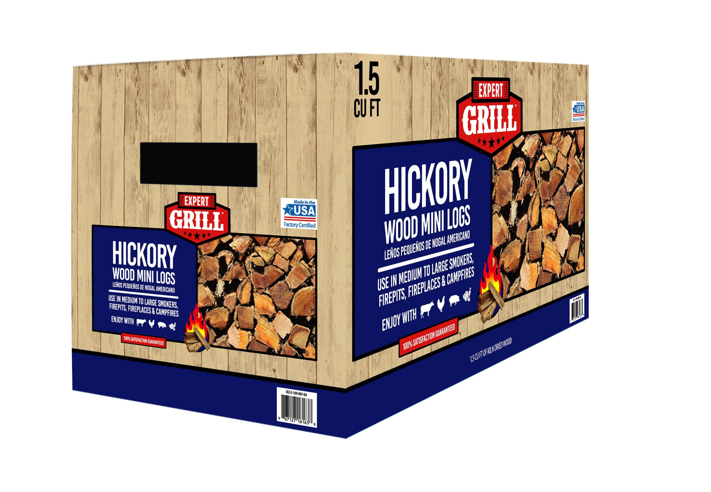 Hickory Wood Mini Smoking Logs for Expert Grills