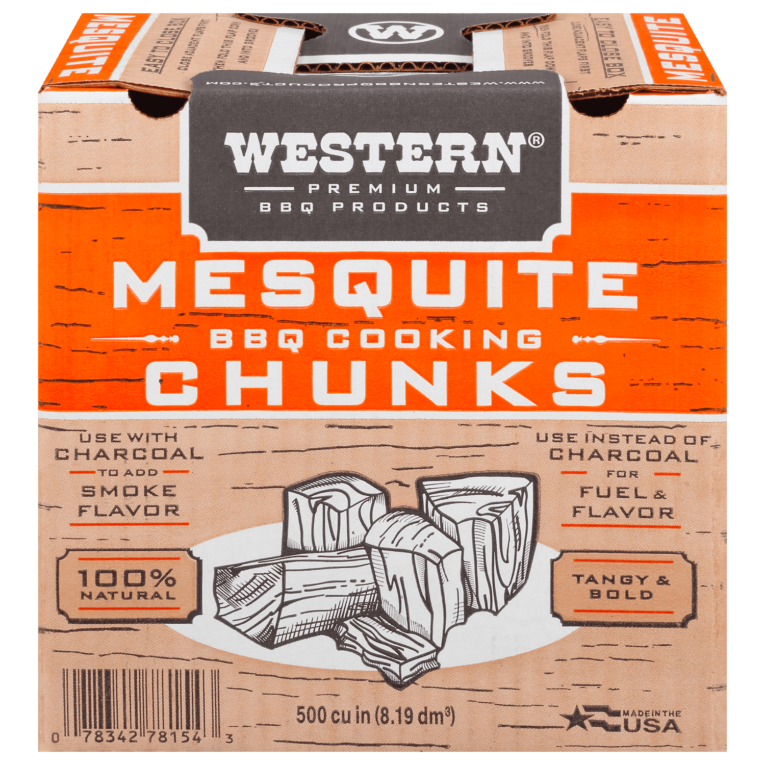 Mesquite Smoking Wood Chunk Box in Western 500 CU in