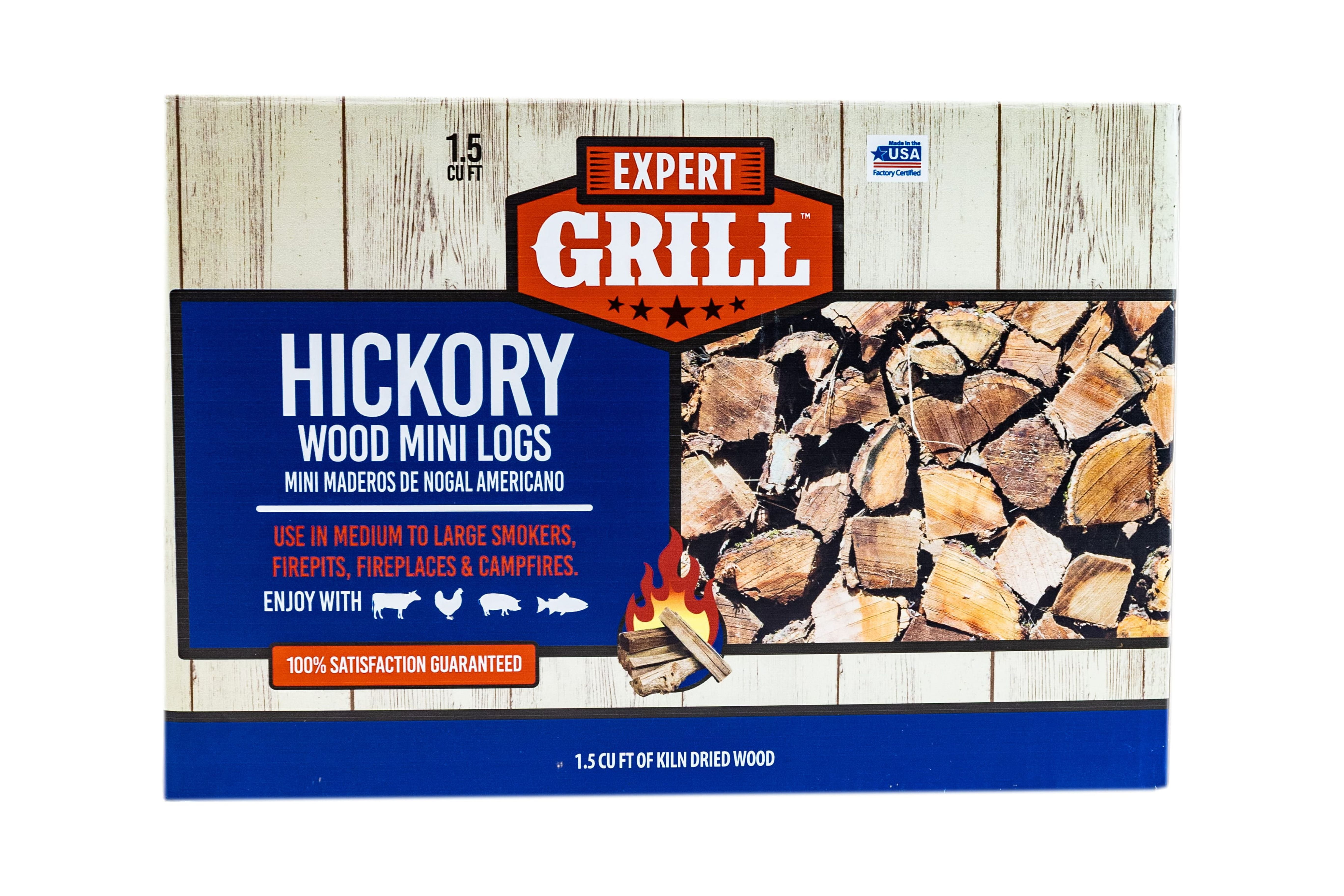 Hickory Wood Mini Smoking Logs, 1.5 Cubic Feet