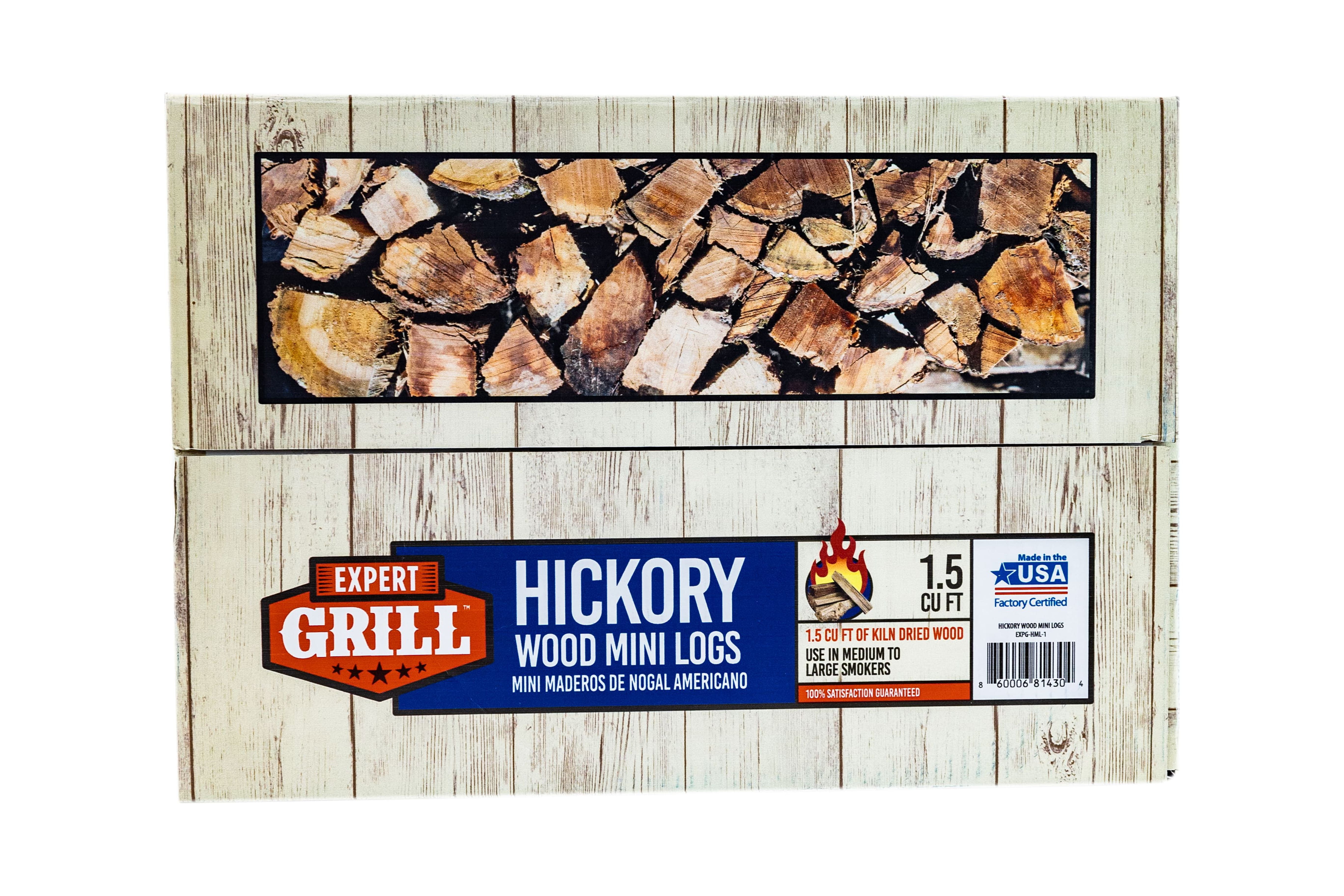 Hickory Wood Mini Smoking Logs, 1.5 Cubic Feet