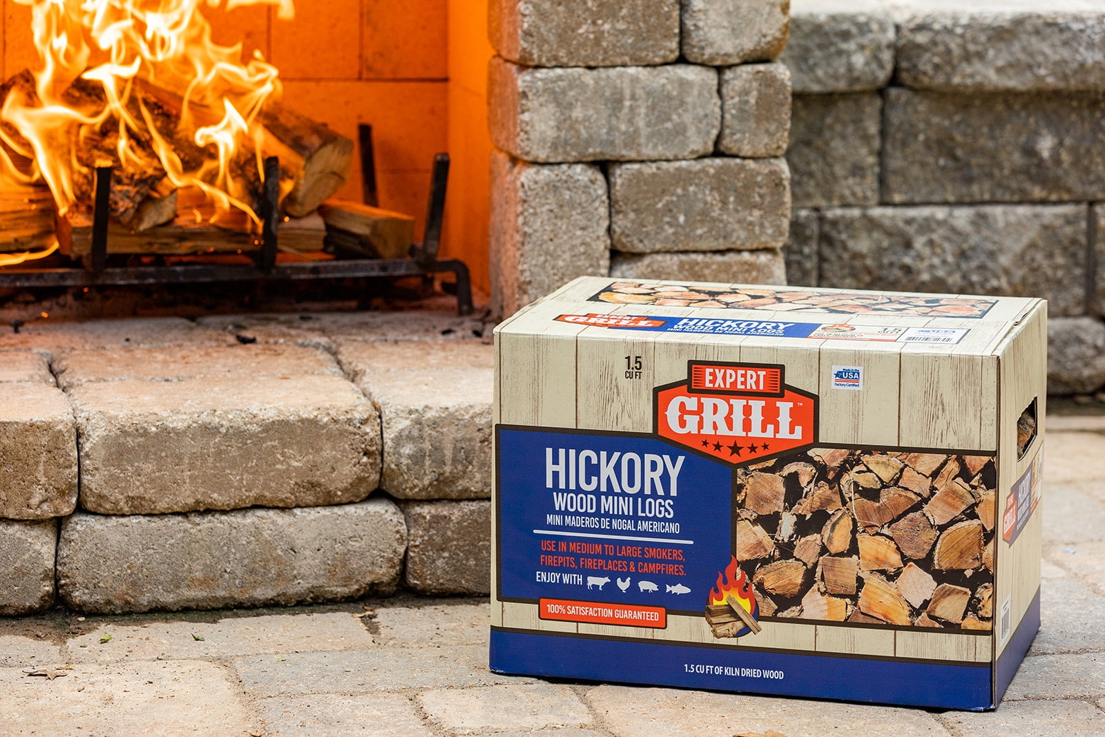 Hickory Wood Mini Smoking Logs, 1.5 Cubic Feet