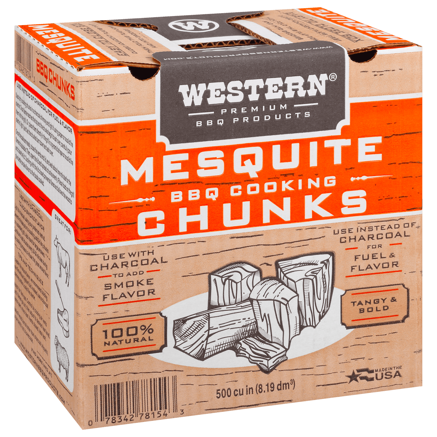 Mesquite Smoking Wood Chunk Box in Western 500 CU in