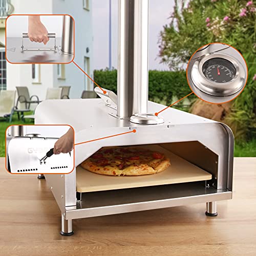 GYBER Fremont Stainless Steel Portable Outdoor Wood Fired 12" Pizza Maker Oven
