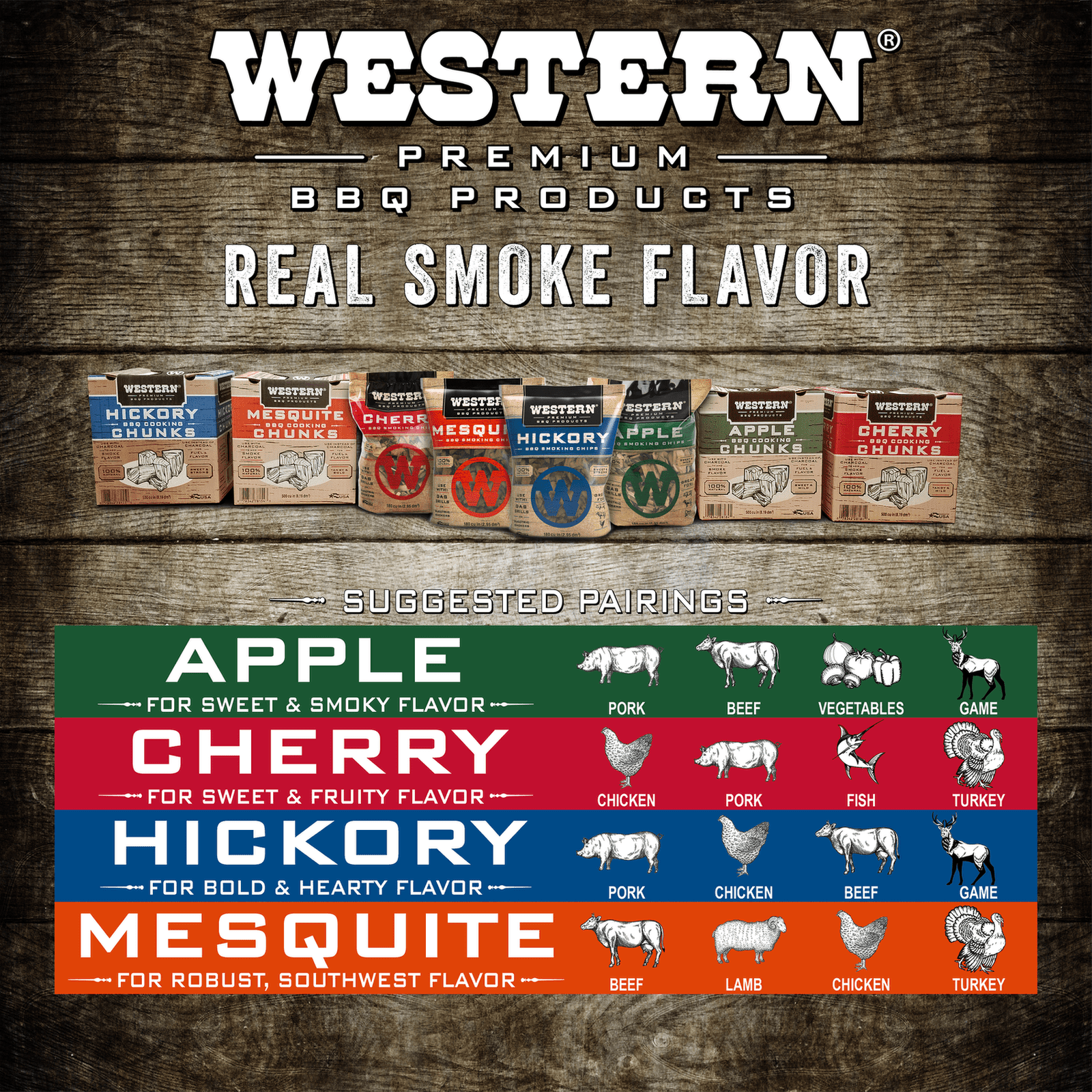Mesquite Smoking Wood Chunk Box in Western 500 CU in