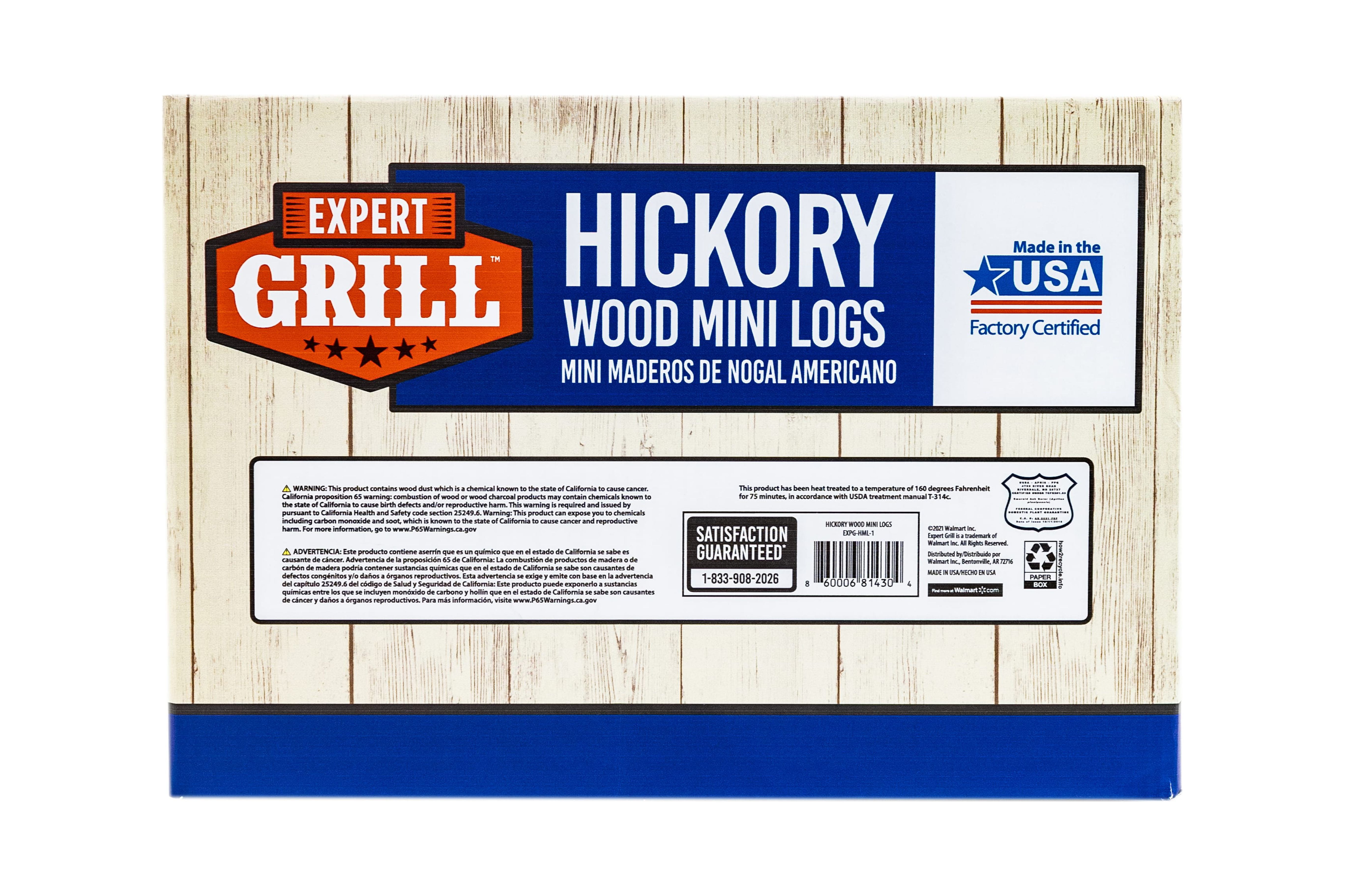 Hickory Wood Mini Smoking Logs, 1.5 Cubic Feet