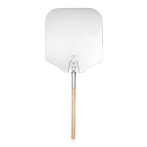 New Star Foodservice 50196 Aluminum Pizza Peel, Wooden Handle, 16 x 18 inch Blade, 36 inch overall