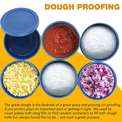 6Pcs Proofing Boxes, Dough Proofing Trays with Lid -700ml Silicone Fermentation Box Container- Blue Pizza Dough Boxes, Durable - Bread Dough Container, Food Storage Box Container for Home Kitchen