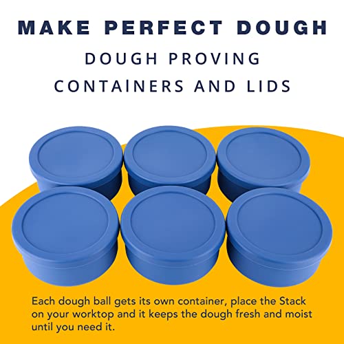 6Pcs Proofing Boxes, Dough Proofing Trays with Lid -700ml Silicone Fermentation Box Container- Blue Pizza Dough Boxes, Durable - Bread Dough Container, Food Storage Box Container for Home Kitchen