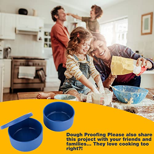 6Pcs Proofing Boxes, Dough Proofing Trays with Lid -700ml Silicone Fermentation Box Container- Blue Pizza Dough Boxes, Durable - Bread Dough Container, Food Storage Box Container for Home Kitchen
