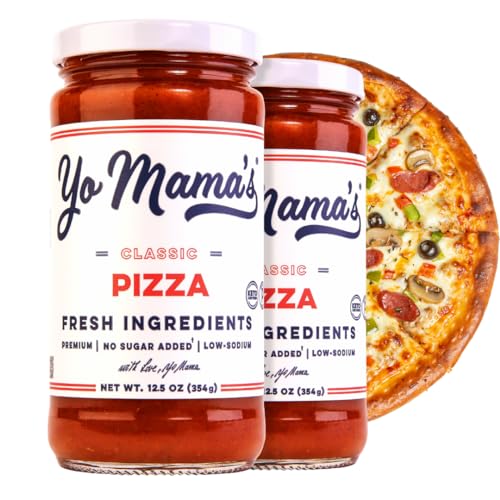 Keto Classic Pizza Sauce by Yo Mama's Foods – Pack of (2) - Vegan, No Sugar Added, Low Carb, Low Sodium, Gluten Free, Paleo, and Made with Fresh Non-GMO Tomatoes!