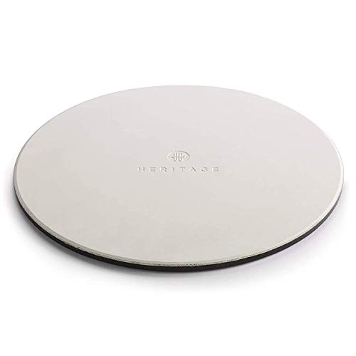 Heritage Pizza Stone, 15 inch Ceramic Baking Stones for Oven Use - Non-Stick, No Stain Pan & Cutter Set for Gas, BBQ & Grill - Kitchen Accessories & Housewarming Gifts w/ Bonus Pizza Wheel - Black