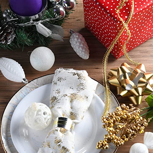 White Christmas Tree Decorations - 24pc Shatterproof Ornaments