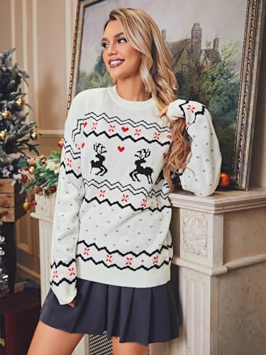 Miessial Funny Reindeer Sweater - Christmas Knitted Sweatshirt